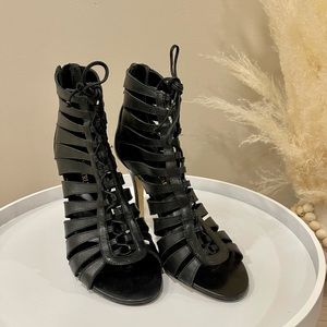 IVANKA TRUMP LOW GLADIATOR HEELS